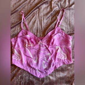 Target Wild Fable Pink Swirl Crop Top